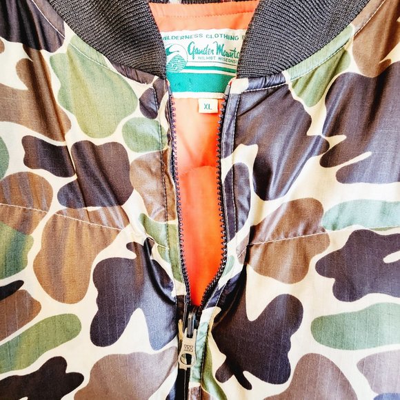 VTG Gander Mountain Convertable Camo Goose Down Puffer Jacket Vest Coat -XL - Picture 3 of 16